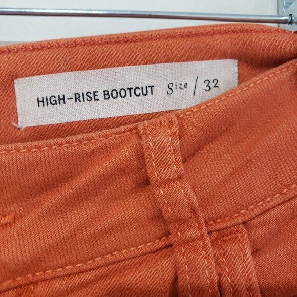 Pilcro & the Letterpress High Rise Bootcut Jeans Size 32 Orange Fray Hem Casual - Picture 8 of 16